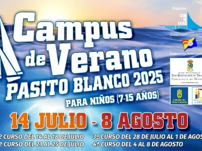Vela, kayak o padle surf para niños: Abierta la inscripción a los Campus de Verano Pasito Blanco 2025